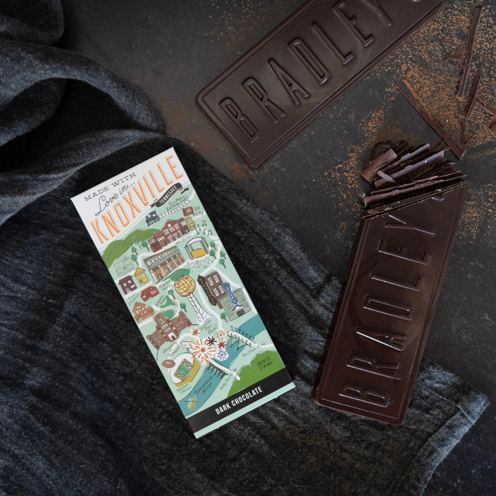 Knoxville Map Bar Dark Chocolate Bradley's Gift and Home Chocolate