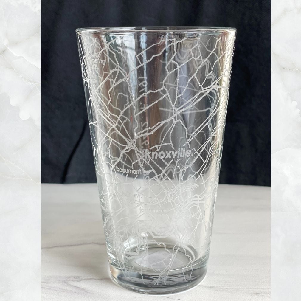 New York City Marathon Map Pint Glass