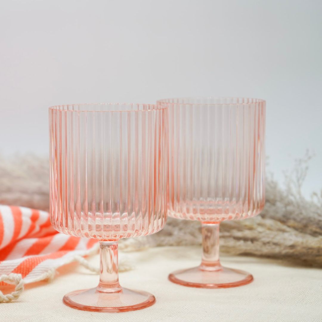 Blush & Gold Drinkware and Cocktail Glasses