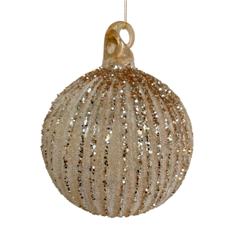 Glass Lined Antique Gold Sugared Ornament Bradley's Gift and Home